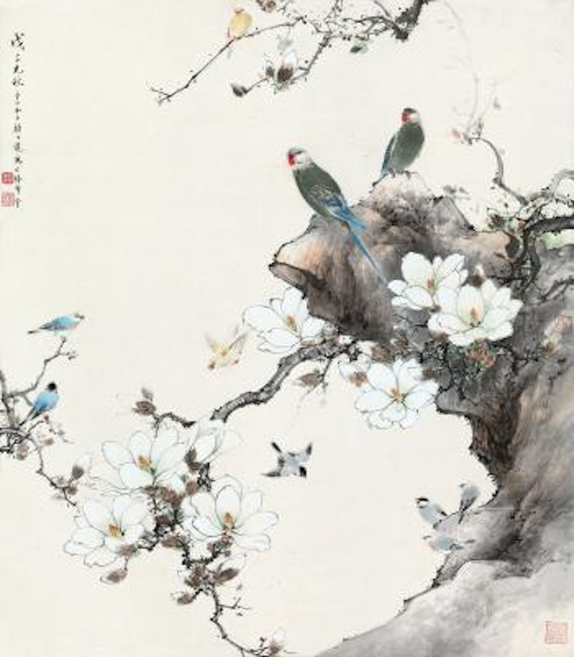 Birds And Magnolia by Yan Bolong