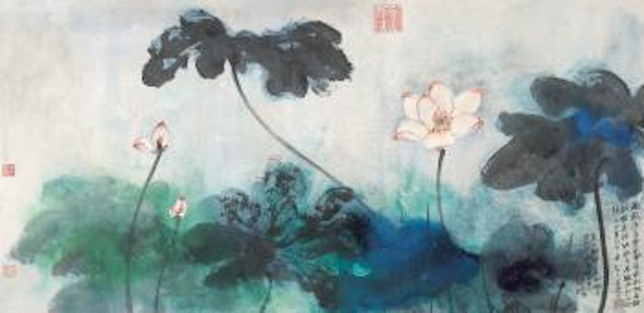 Splashed-colour Lotus by Zhang Daqian