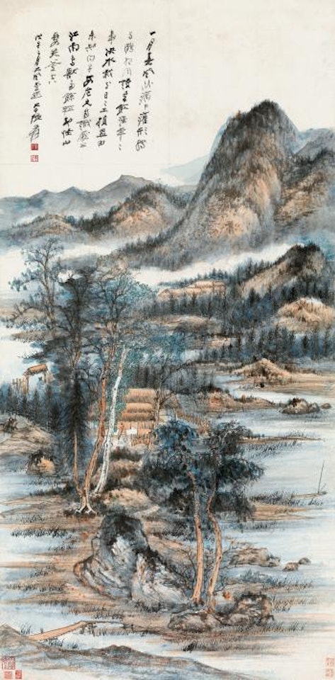 Dwelling In Cloudy Mountain by Zhang Daqian