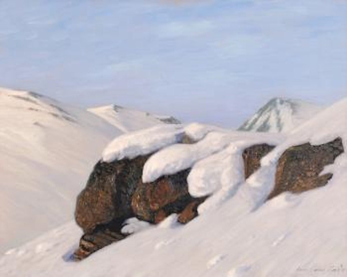 Felsige Winterlandschaft by Hans am Ende