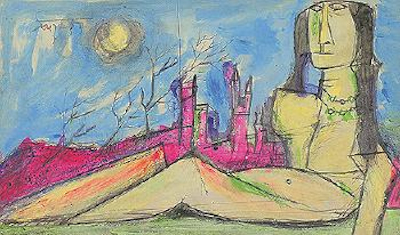 Nude in a landscape by Francis Newton Souza