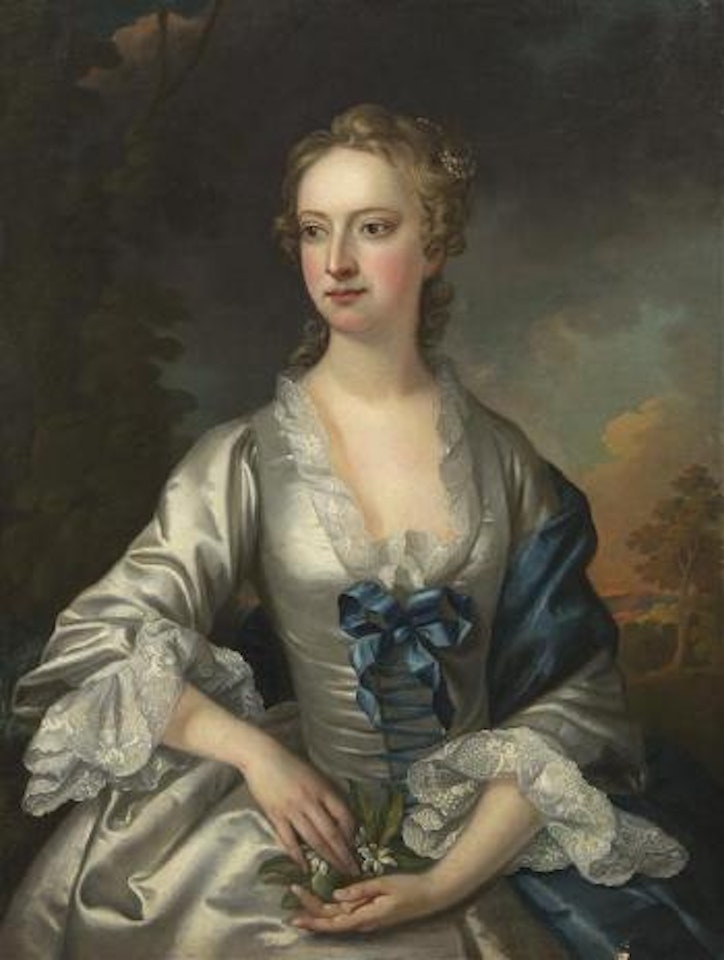 Portrait of a lady Bridget Bouverie by Thomas Hudson