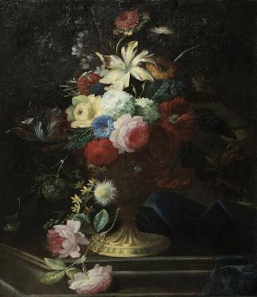 Bouquet de fleurs sur un entablement by Spanish School