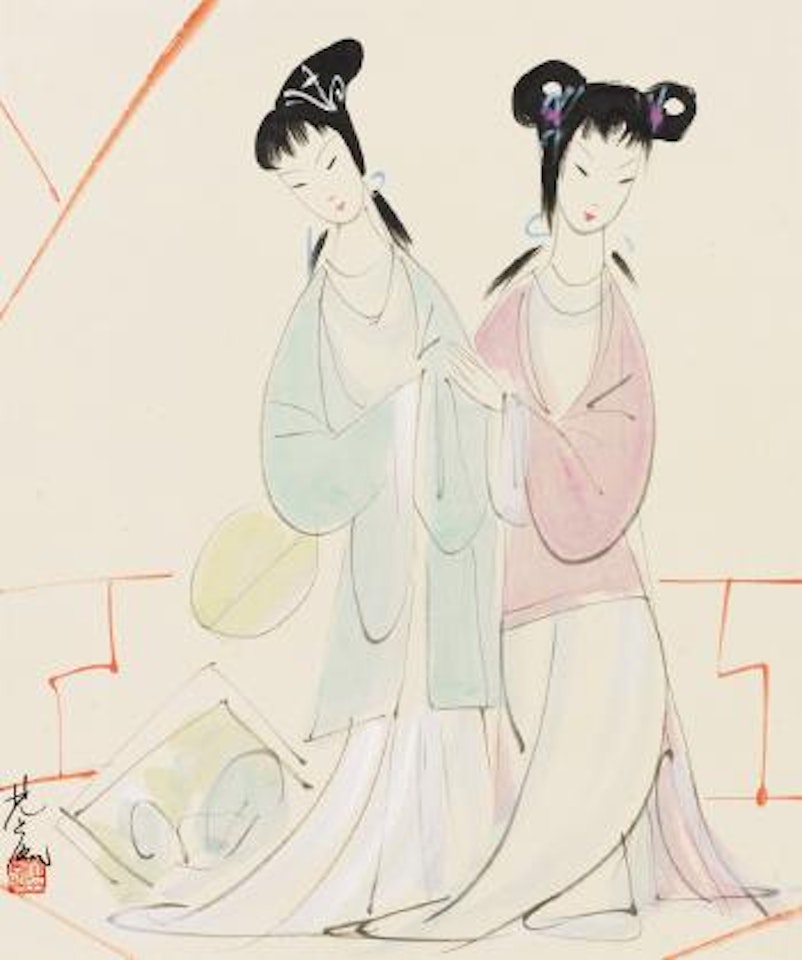 Maids by Lin Fengmian