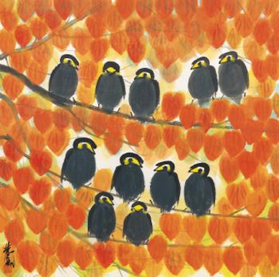 Birds in the woods by Lin Fengmian