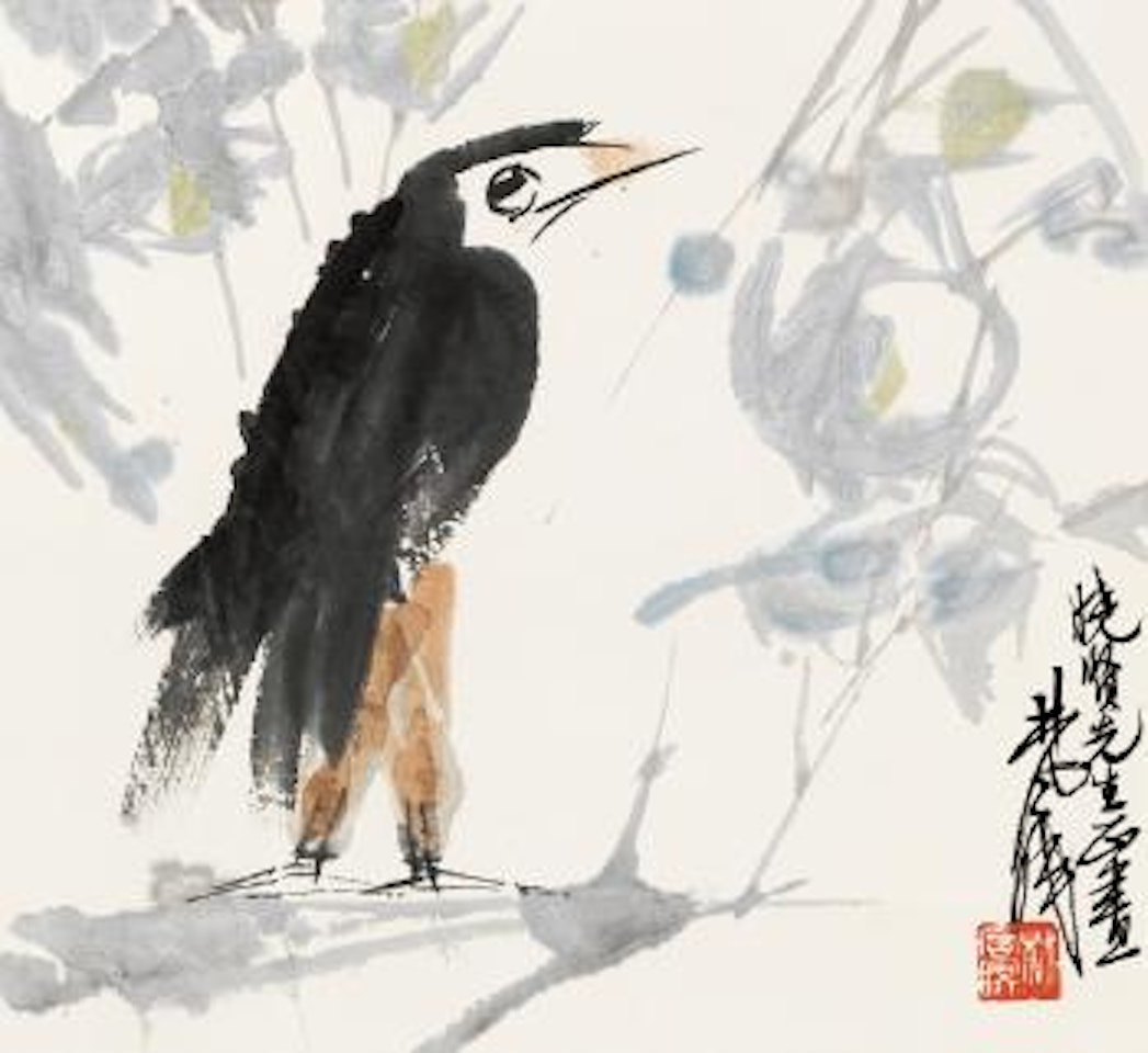 Indian grackle by Lin Fengmian