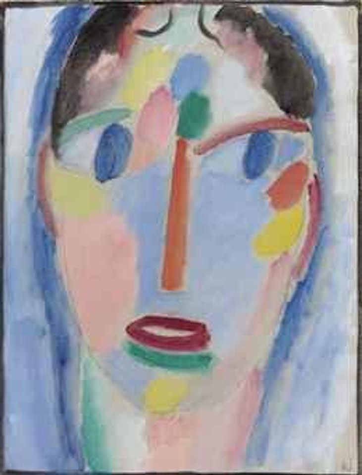Mystischer Kopf: Kopf in Blau by Alexej von Jawlensky