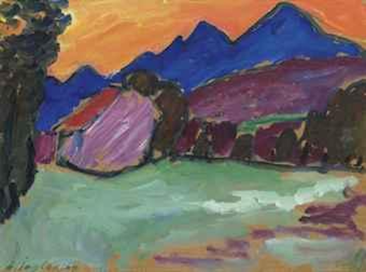 Roter Abend - Blaue Berge by Alexej von Jawlensky