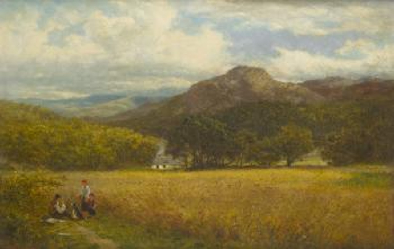 A Welsh barley field near Capel Curig by Benjamin Williams Leader