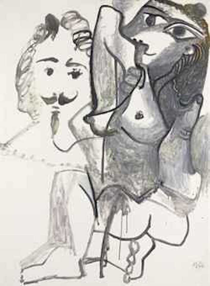 Nu et tête d'homme by Pablo Picasso