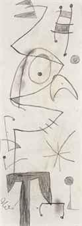 Personnage, échelle de l'évasion, étoile, oiseaux by Joan Miró