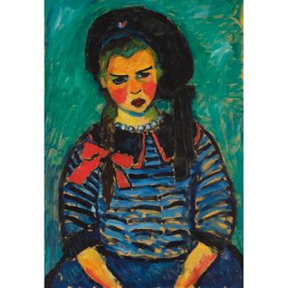 Mädchen Mit Roter Schleife Girl With Red Ribbon by Alexej von Jawlensky