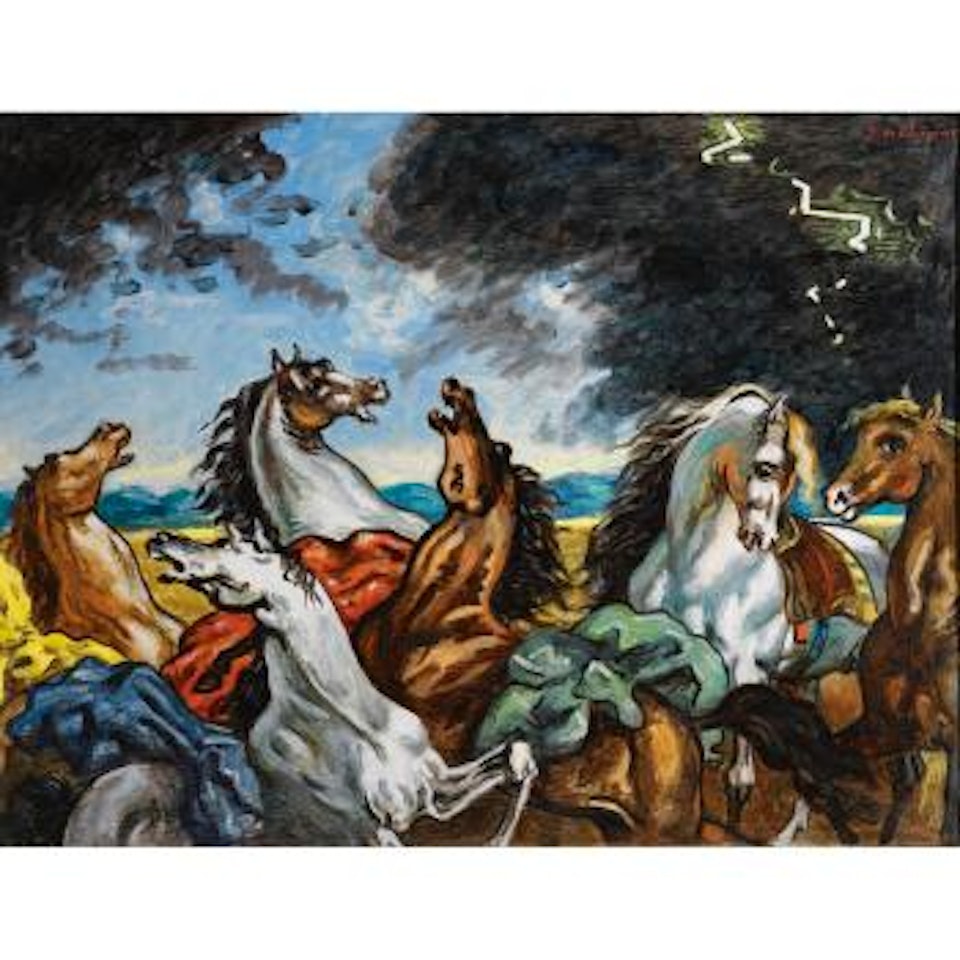 Cavalli In Lotta (Clashing Horses) by Giorgio de Chirico