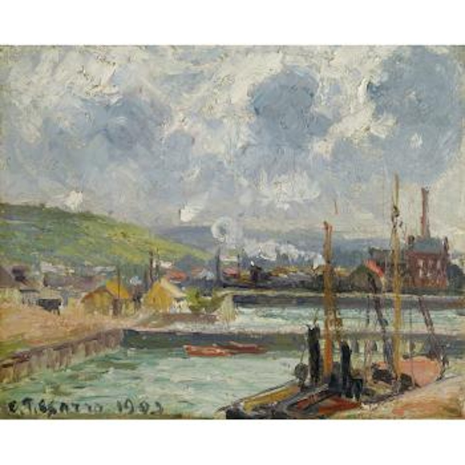 Darse De Pêche Et Bassin Duquesne, Dieppe, Temps Gris Lumineux by Camille Pissarro