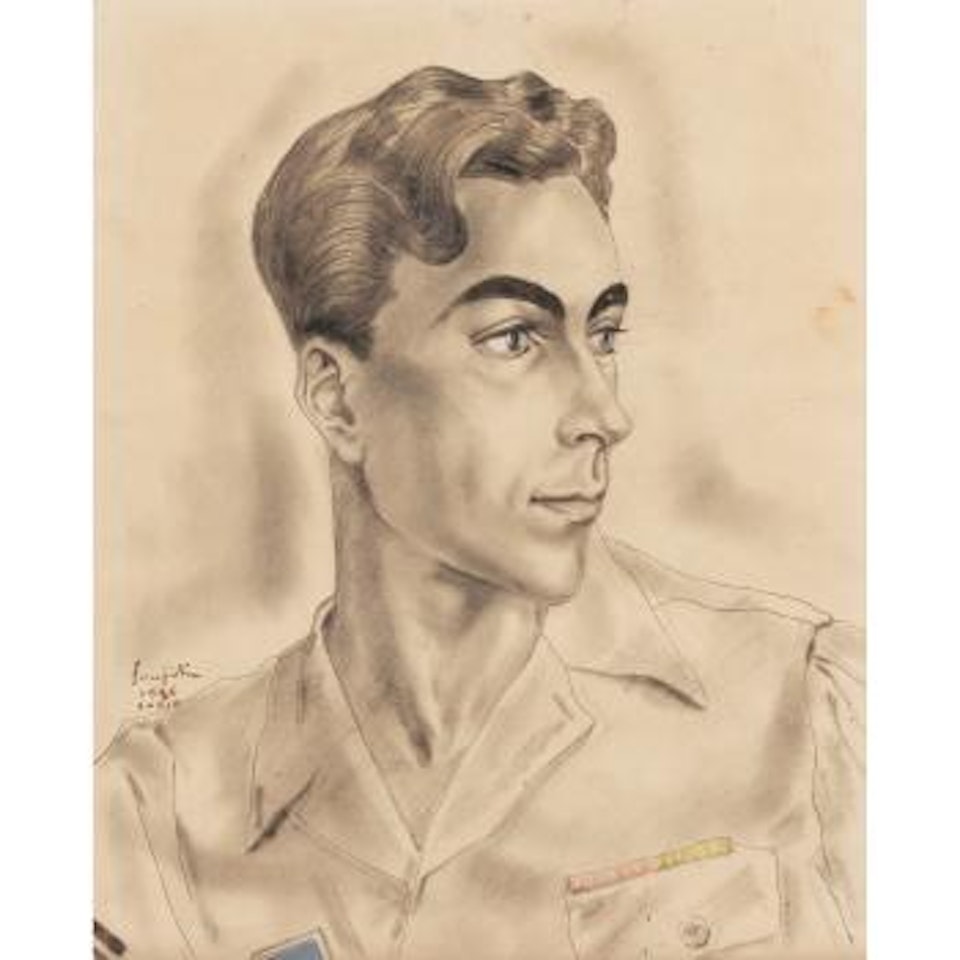 Portrait Du Prince Franz De Hohenlohe Caporal by Leonard Tsuguharu Foujita
