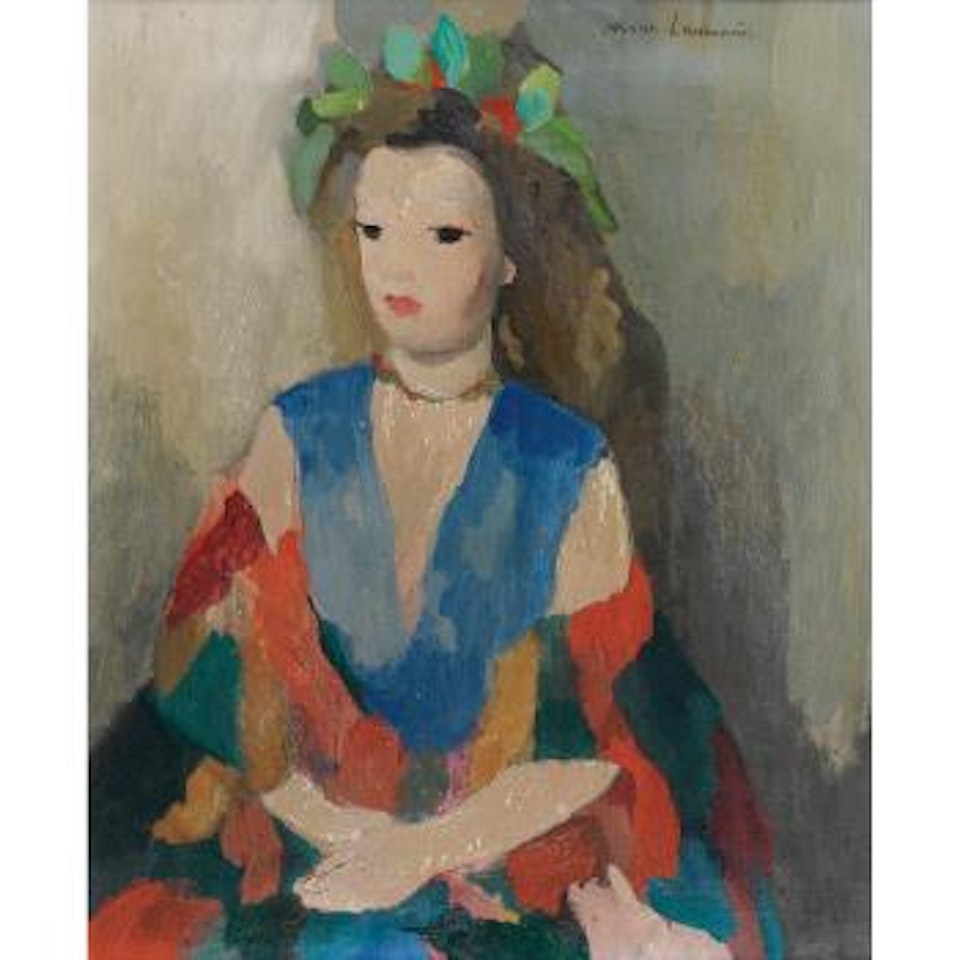 Jeune Femme Assise Aux Mains Croisées by Marie Laurencin