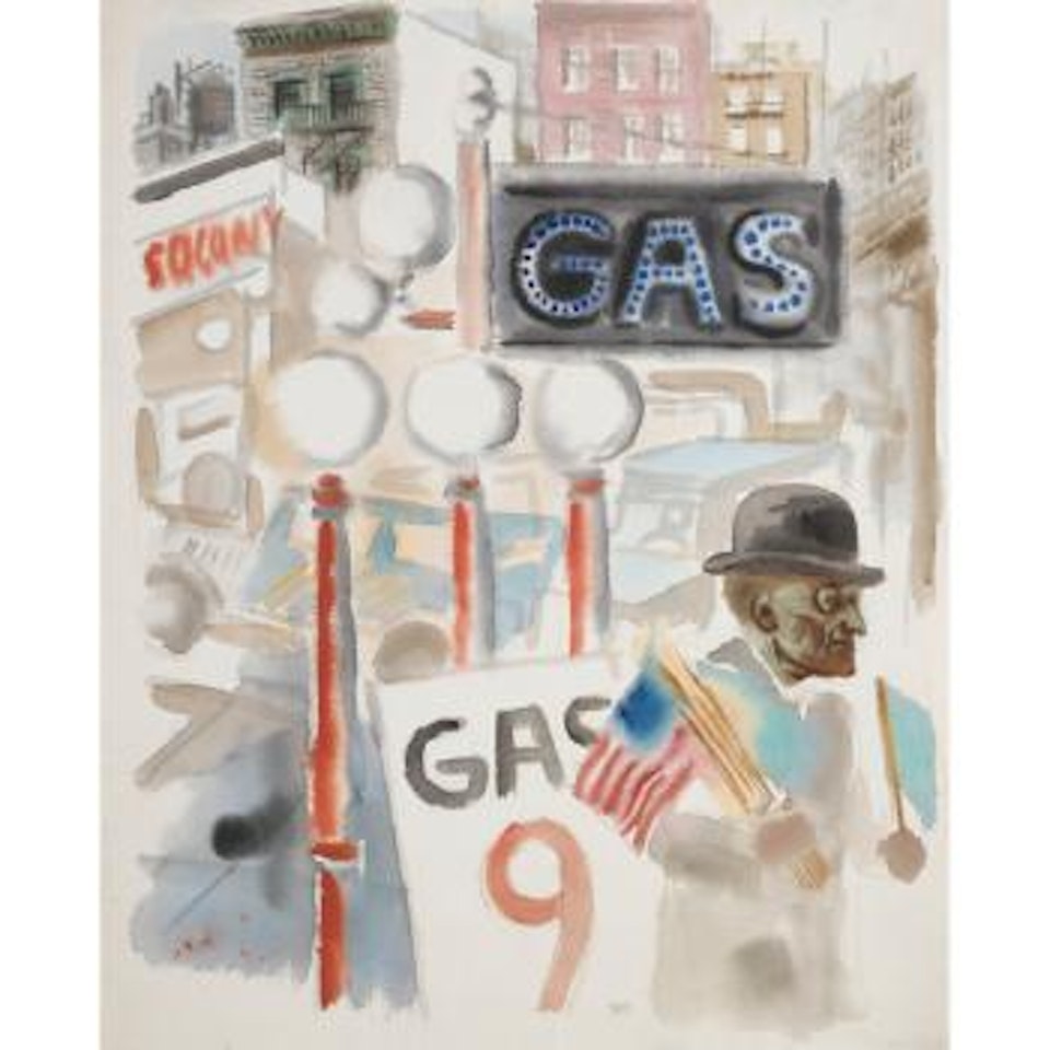 Gas, Street Scene, New York by George Grosz