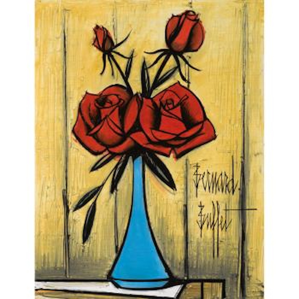 Roses Dans Un Vase Bleu by Bernard Buffet