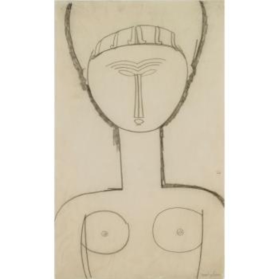 Cariatide, Vue De Face, Demi-figure by Amedeo Modigliani