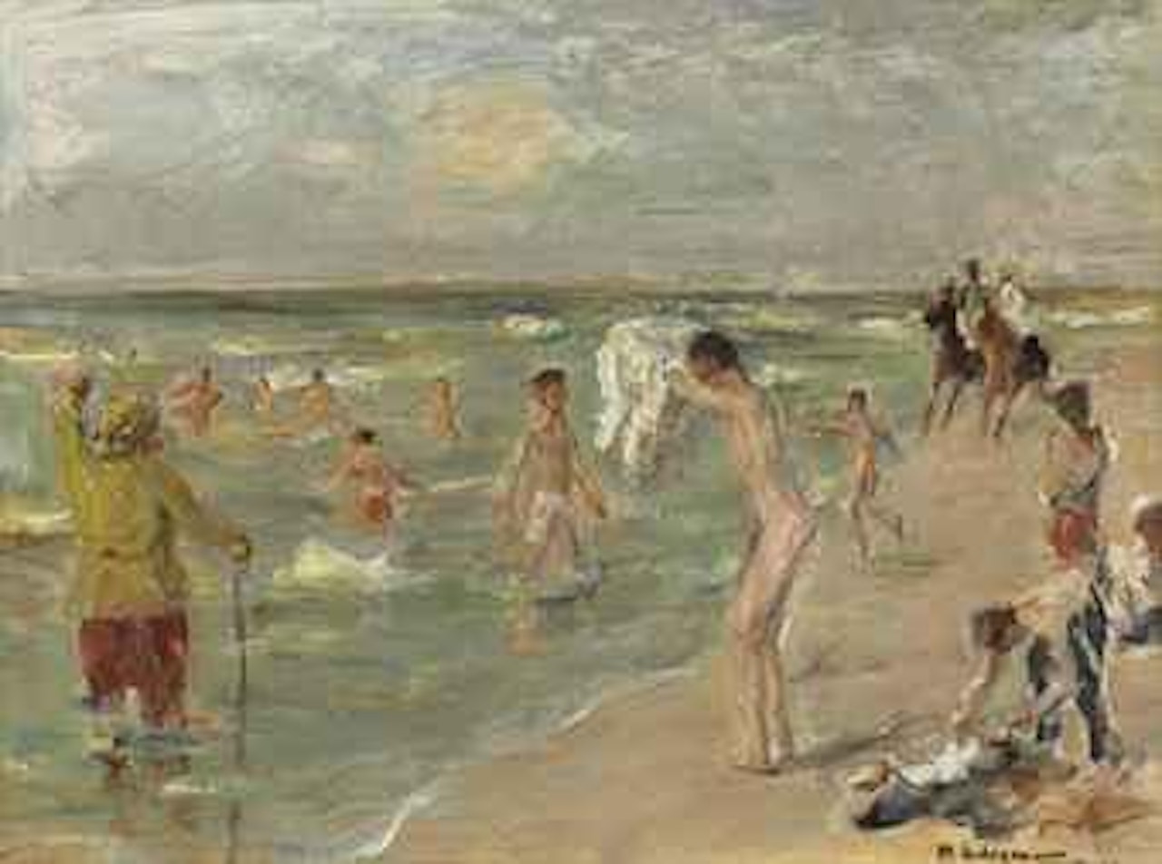 Badende Knaben, Jungen in Zandvoort by Max Liebermann