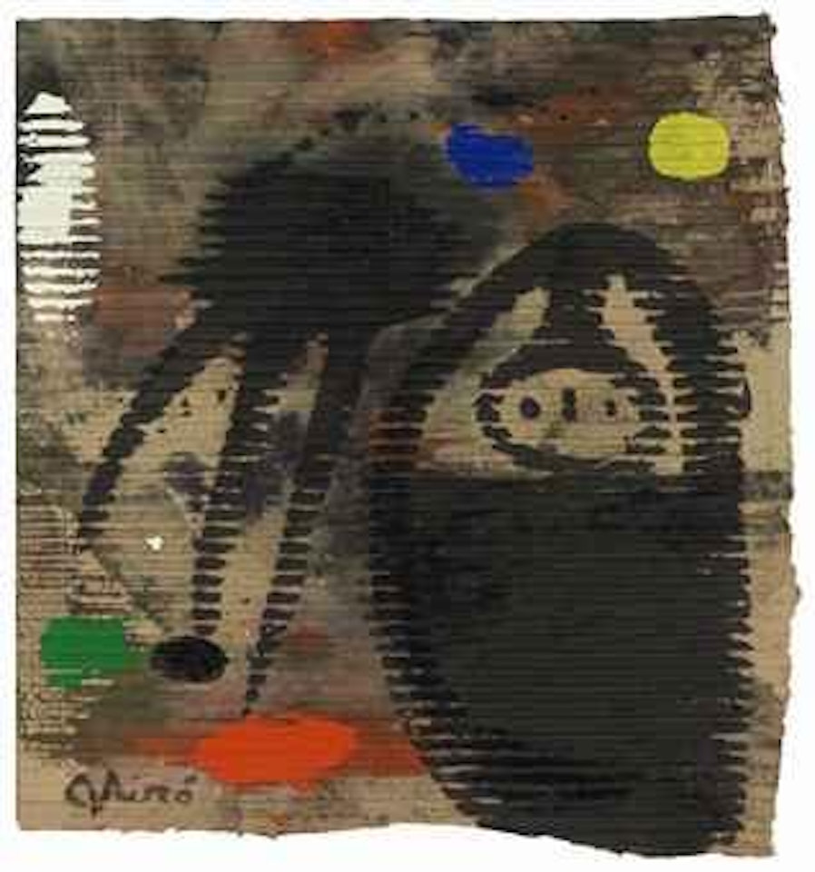 Femme et oiseau sous la lune by Joan Miró