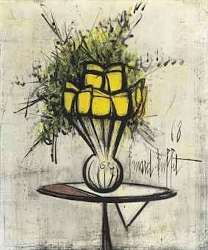 Fleurs, papillons jaunes by Bernard Buffet