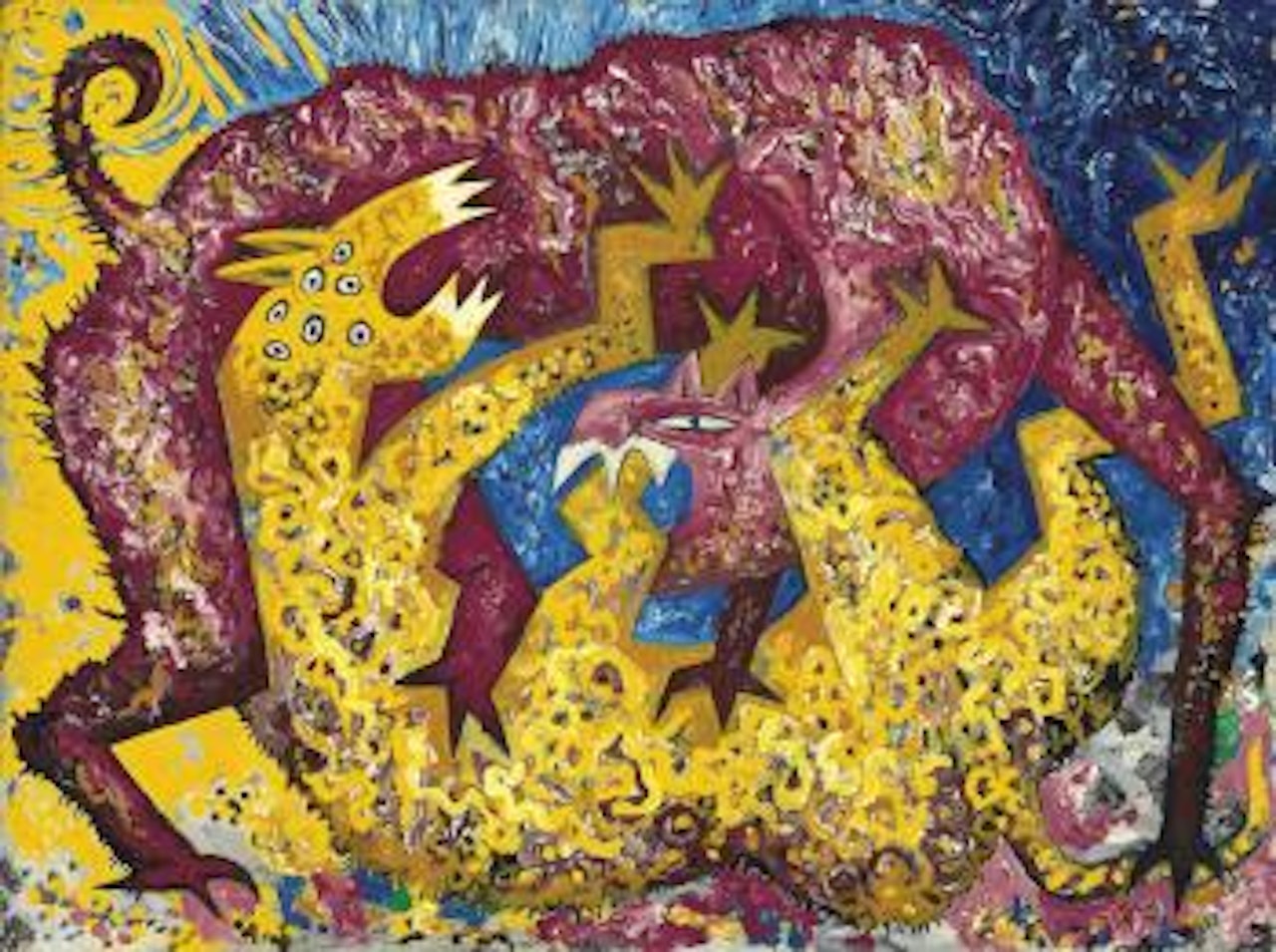 Brega de cans (Dog Fight) by Miquel Barcelo