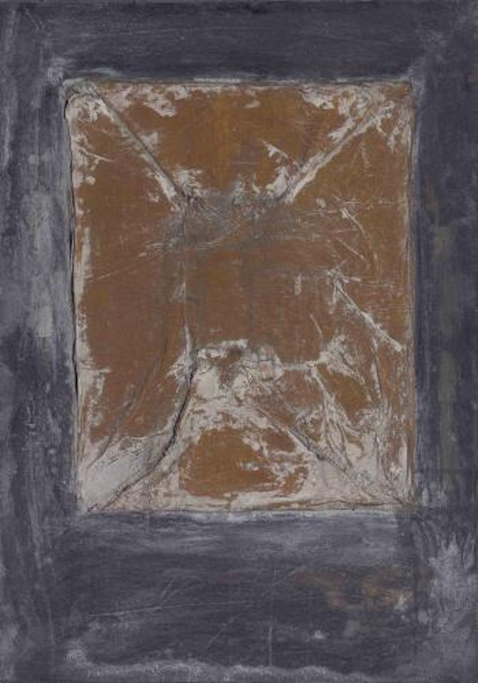 Paper plegat sobre gris (Paper Folded on Grey) by Antoni Tapies