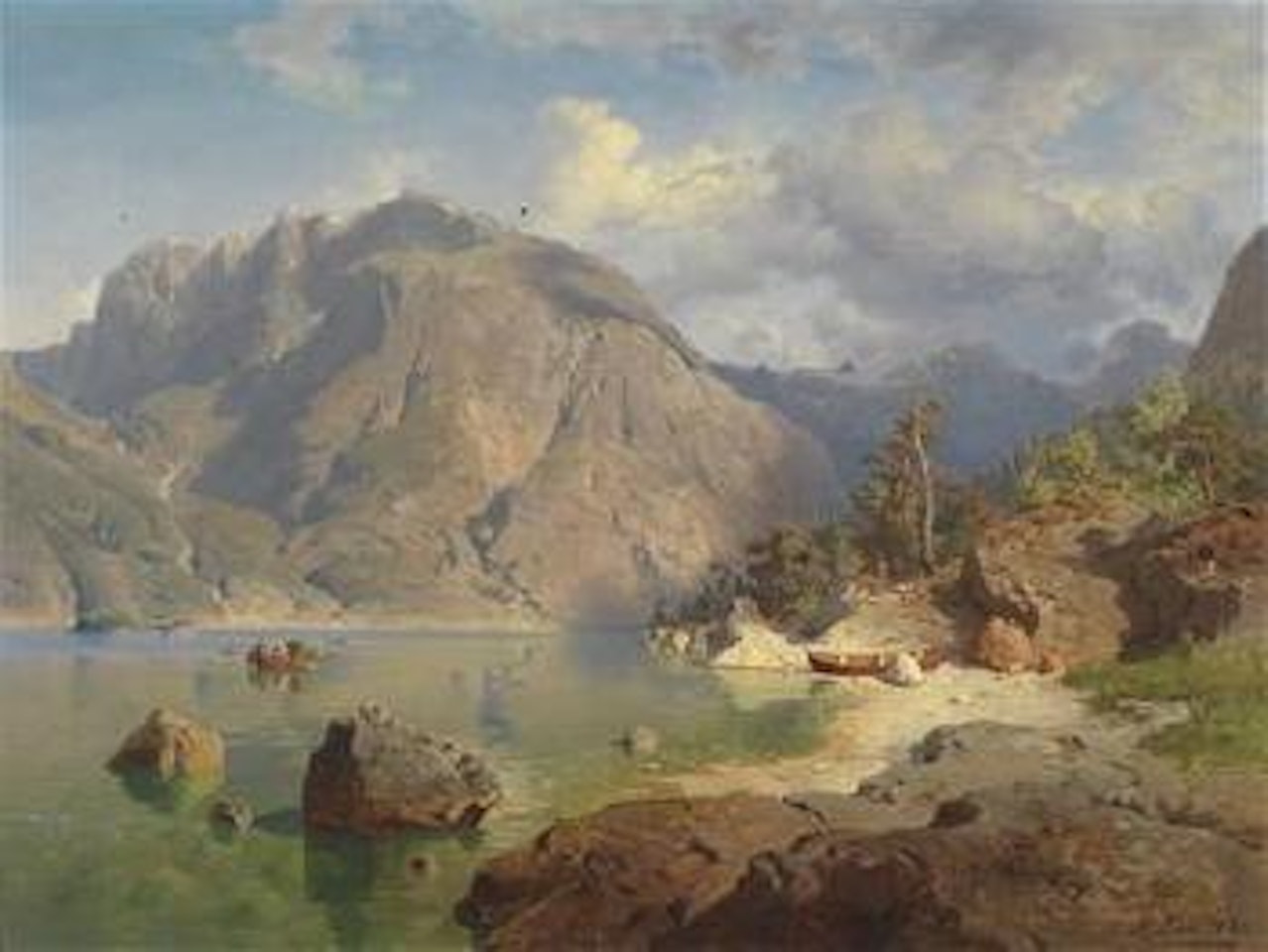Mountain lake by August Wilhelm Leu