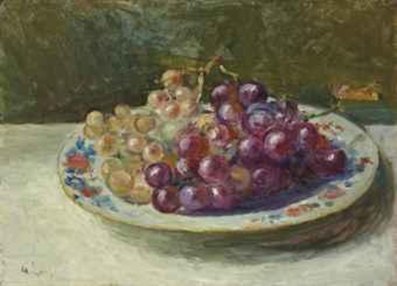 Grappes de raisin sur une assiette by Gustave Loiseau