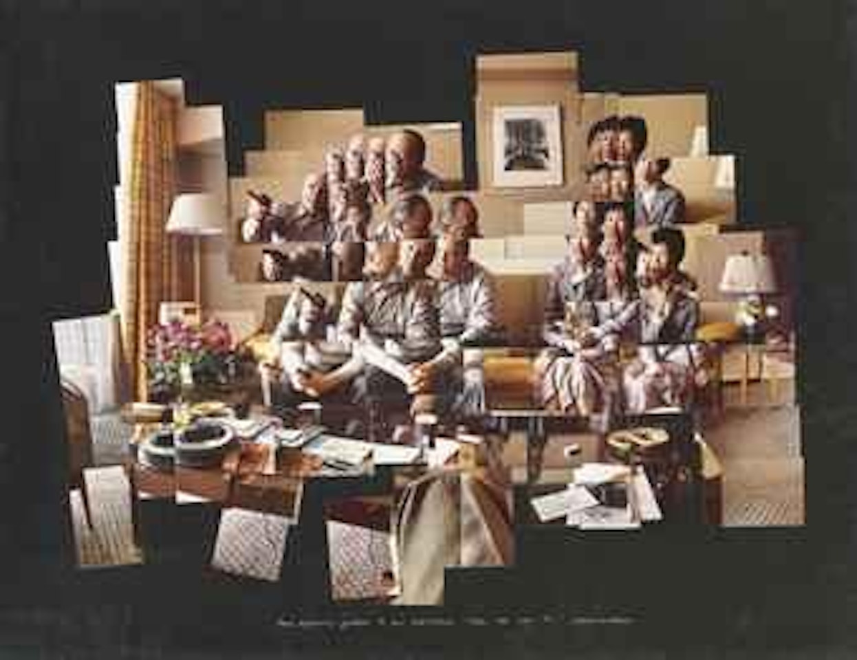 Paul explaining pictures to Mie Kakigahara Tokyo by David Hockney