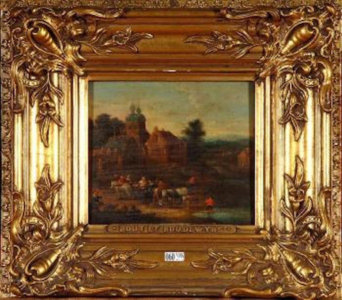 Paysage animé au château by Adriaen Frans Boudewyns by Pieter Bout