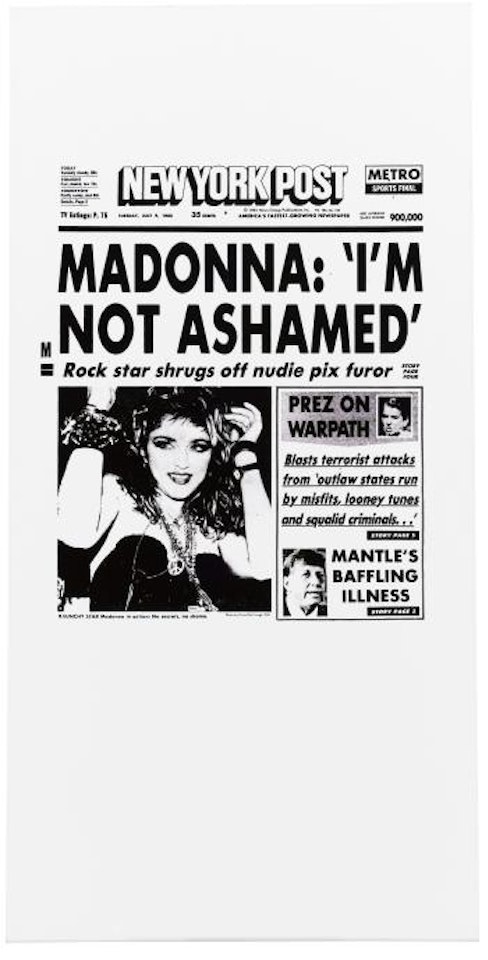 New York Post (Madonna: I'm Not Ashamed) by Andy Warhol