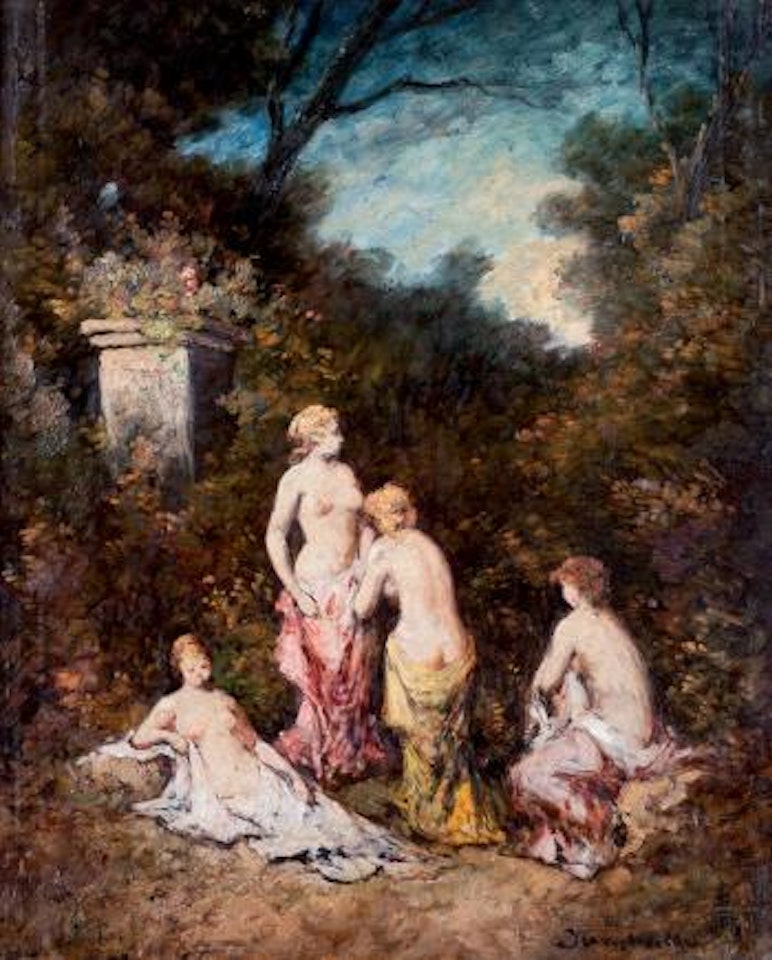 Baigneuses dans un parc by Adolphe Monticelli
