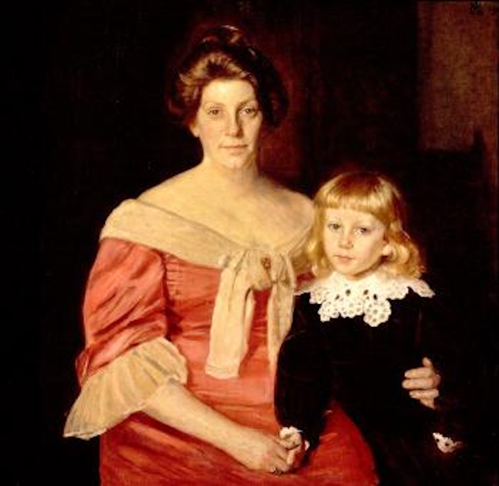 Double portrait of Henny Brodersen (1868-1960) and her son Fin by Michael Ancher