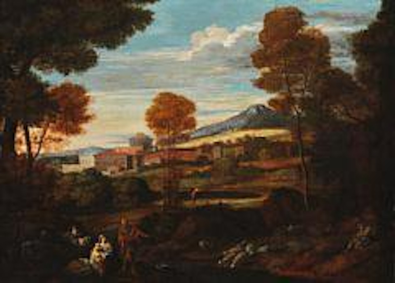 Italian llandscape with 'The Flight into Egypt' by Nicolas Poussin