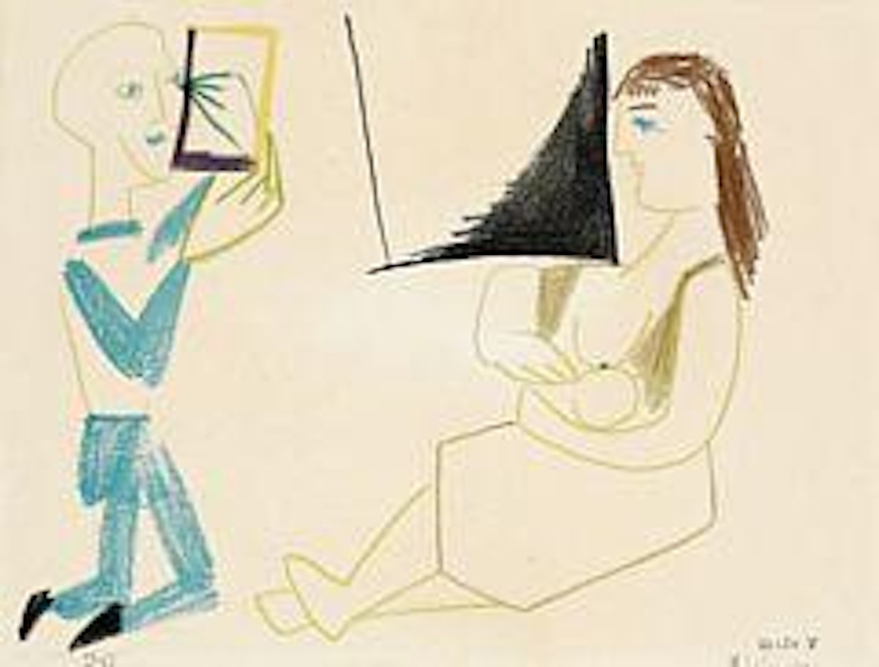 The artist and model by Pablo Picasso