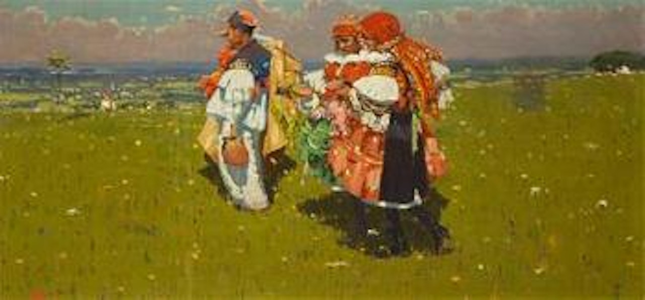 Auf dem Weg zur Kirmes by Joza Uprka