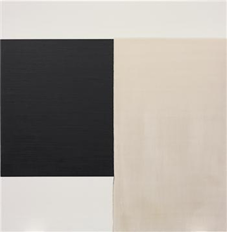 Exposed Painting Charcoal Black Yellow Oxide on White by Callum Innes