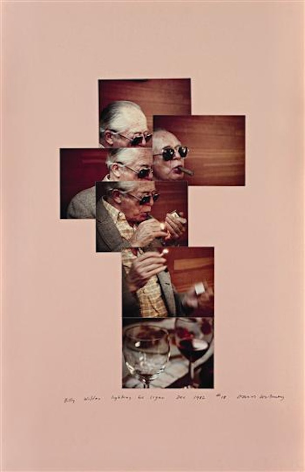 Billy Wilder lighting his cigar # 18 by David Hockney