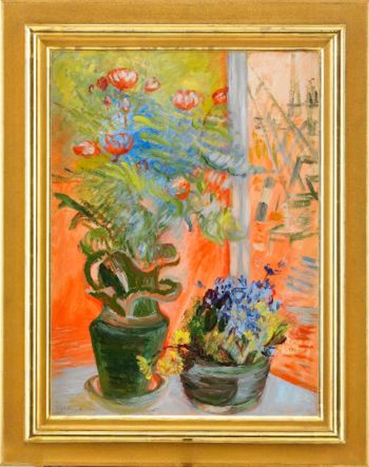 Blommor vid fönstret by Sigrid Hjertén