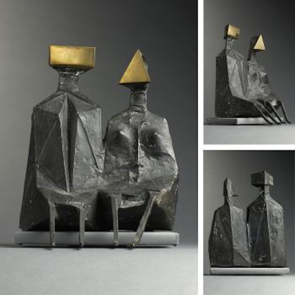 Maquette II Two sitting figures by Lynn Chadwick