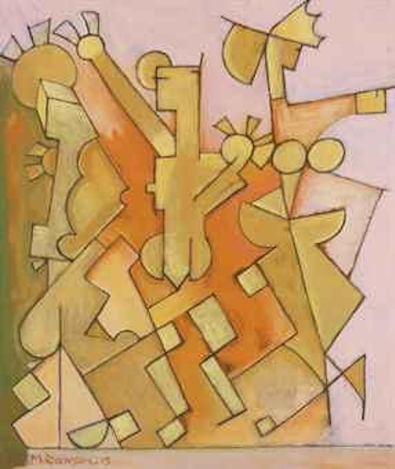 Figures in Orange, Yellow and Pink by Manierre Dawson