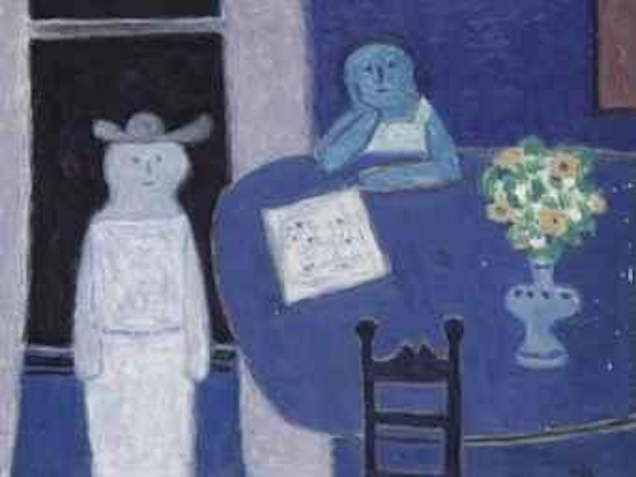 Interieur avec deux personnages by Jan Roede
