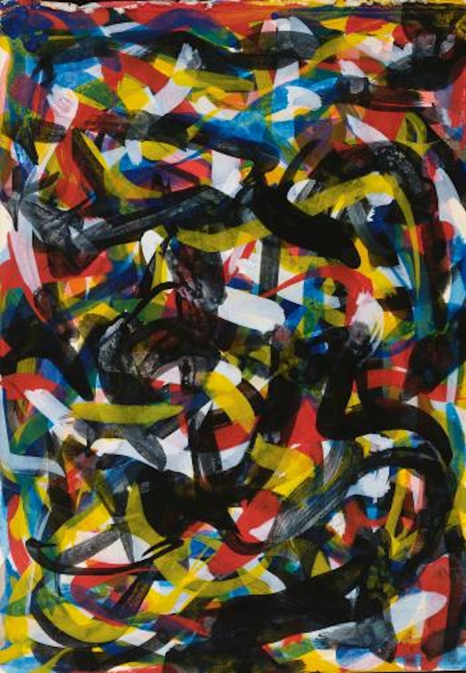 Not Straight Brushstrokes In All Directions by Sol LeWitt
