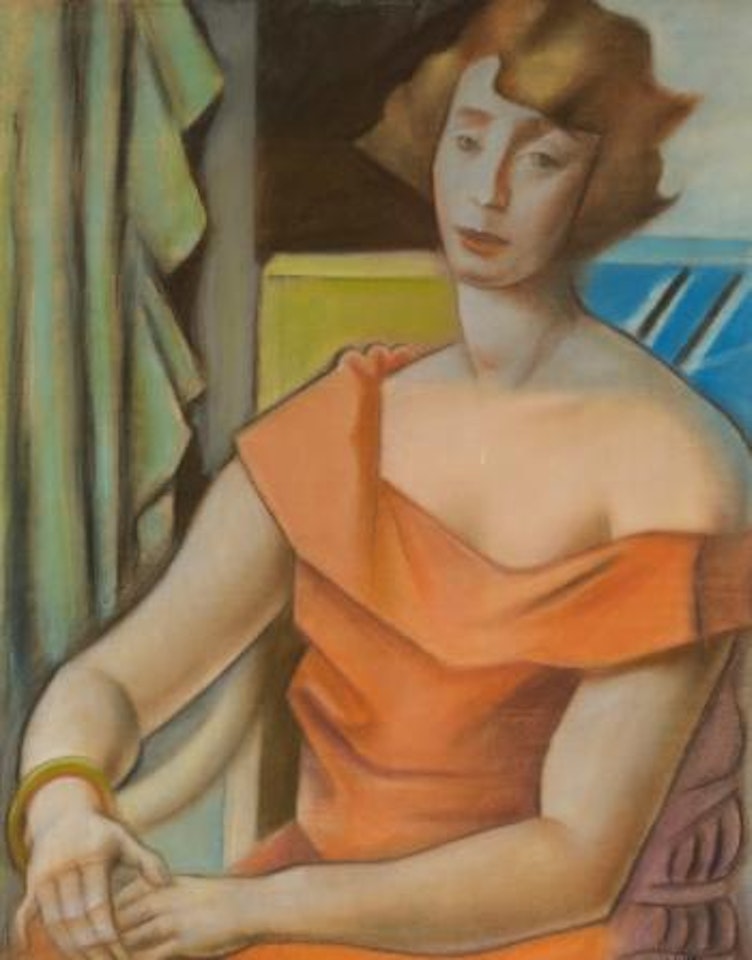 Portrait De Femme à La Robe Rose by André Lhote