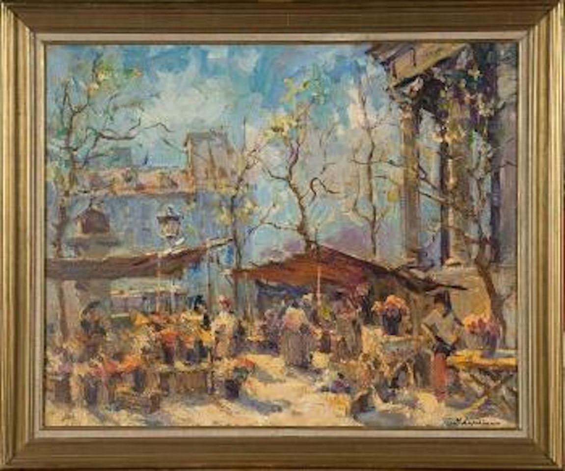 Marché aux fleurs à la Madeleine by Georgij Aleksandrovic Lapschin