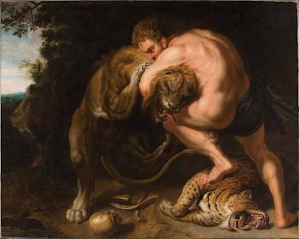 Hercule étouffant le lion de Némée by Peter Paul Rubens