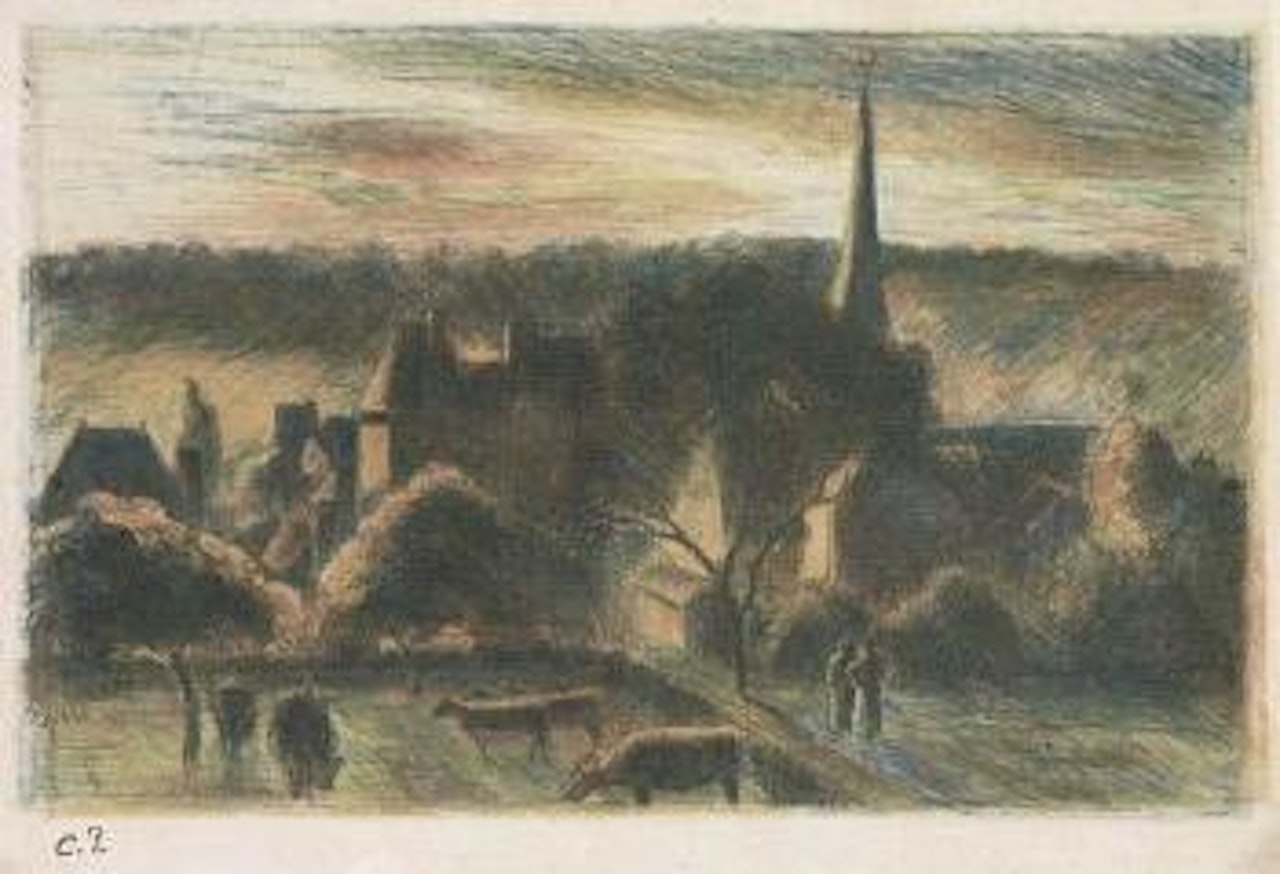 Église et ferme d'Éragny by Camille Pissarro
