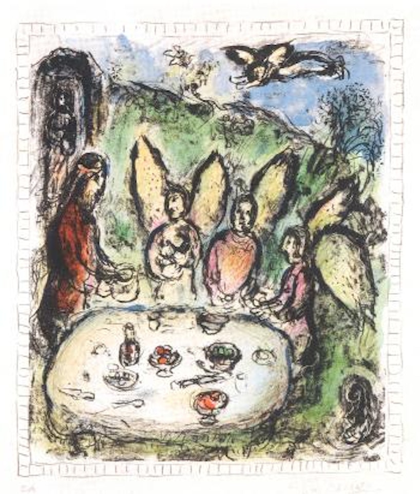 Abraham et les anges by Marc Chagall